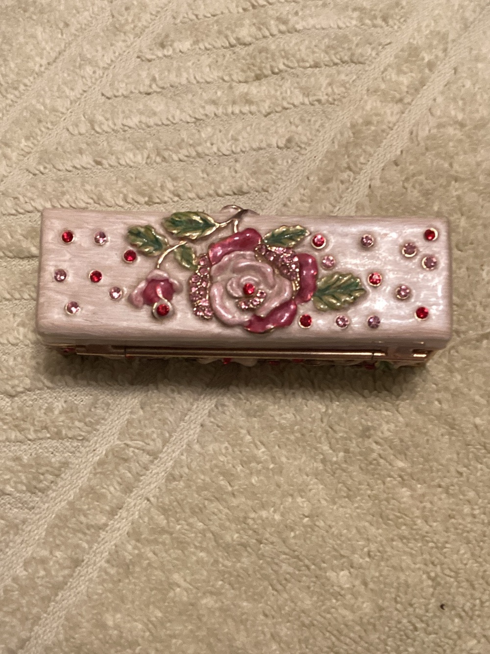 Pink Floral Crystal Accent Brooch Box - Women Other Brooches